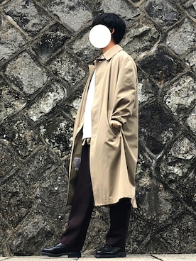 「Paraboot」｜「アイテム（ステンカラーコート）」を使った、kouさん（メンズ・165cm）の秋コーディネート