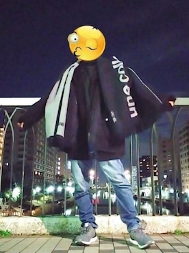 「MARITHE + FRANCOIS GIRBAUD（マリテフランソワジルボー）のアイテム（デニムパンツ）」を使った、ゆきだるまさん（メンズ・168cm）の冬コーディネート