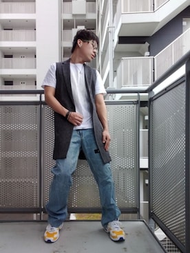 「TOMMY（トミー）のアイテム（パンツ）」を使った、ゆきだるまさん（メンズ・168cm）の春コーディネート