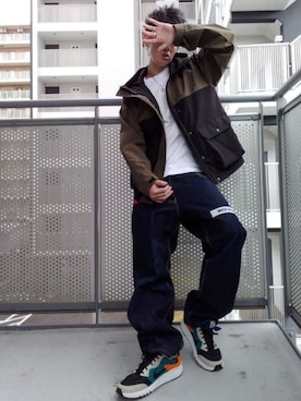 「TOMMY（トミー）のアイテム（パンツ）」を使った、ゆきだるまさん（メンズ・168cm）の春コーディネート