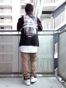 「PPFM（ピーピーエフエム）のアイテム（パンツ）」を使った、ゆきだるまさん（メンズ・168cm）の夏コーディネート