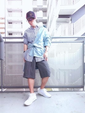 「PPFM（ピーピーエフエム）のアイテム（帽子）」を使った、ゆきだるまさん（メンズ・168cm）の秋コーディネート