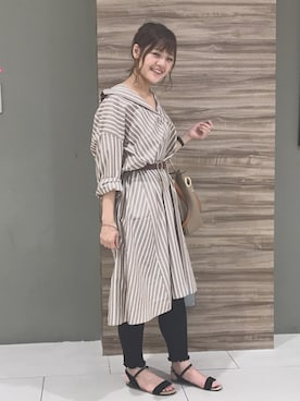 「Green　Parks（グリーンパークス）のアイテム（レギンス/スパッツ）」を使った、きぃやんさん（レディース・154cm）の夏コーディネート