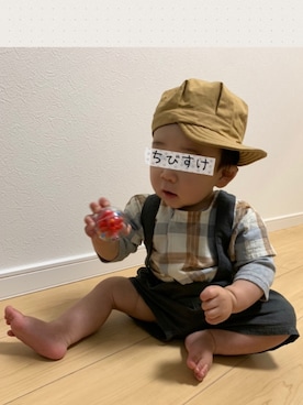 「赤ちゃん」｜「アイテム（サロペット/オーバーオール）」を使った、ryosu0307さん（キッズ・70cm）の春コーディネート