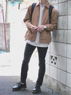 「Daniel Wellington」｜「アイテム（ブルゾン）」を使った、すんやさん（メンズ・164cm）の秋コーディネート