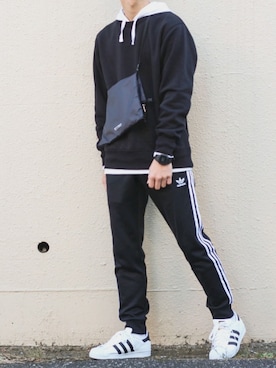 「FILA（フィラ）のアイテム（パーカー）」を使った、すんやさん（メンズ・164cm）の秋コーディネート