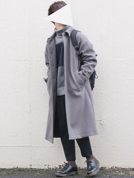 「アイテム（ソックス/靴下、ブラウン系）」を使った、すんやさん（メンズ・164cm）の冬コーディネート