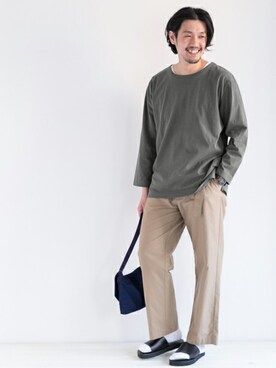「URBAN RESEARCH DOORS MENS（アーバンリサーチ ドアーズ メンズ）のDOORS Wide Easy Trouser（その他パンツ）」を使った、Taniさん（メンズ・172cm）の春コーディネート