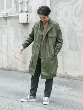 「URBAN RESEARCH DOORS」｜「アイテム（モッズコート）」を使った、Taniさん（メンズ・172cm）の秋コーディネート