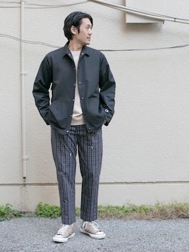 「Champion（チャンピオン）のアイテム（その他アウター）」を使った、Taniさん（メンズ・172cm）の冬コーディネート