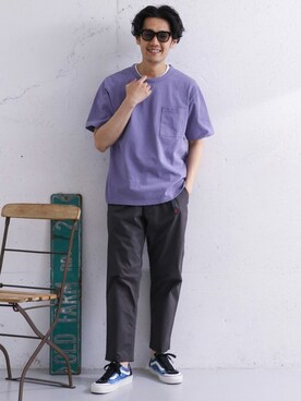 ヘルパー 隔離 排出 紫 シャツ メンズ コーデ Nakano Dorm Jp