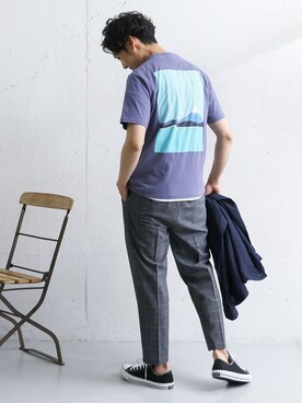 「URBAN RESEARCH DOORS（アーバンリサーチドアーズ）のTRABEST ワンタックイージートラウザー∴（その他パンツ）」を使った、Taniさん（メンズ・172cm）の春コーディネート