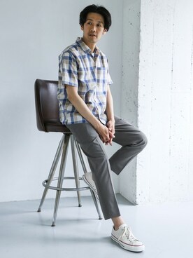 「URBAN RESEARCH DOORS（アーバンリサーチドアーズ）のTRABEST ワンタックイージートラウザー∴（その他パンツ）」を使った、Taniさん（メンズ・172cm）の春コーディネート