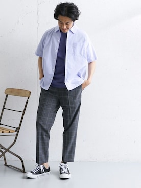「URBAN RESEARCH DOORS（アーバンリサーチドアーズ）のTRABEST ワンタックイージートラウザー∴（その他パンツ）」を使った、Taniさん（メンズ・172cm）の春コーディネート