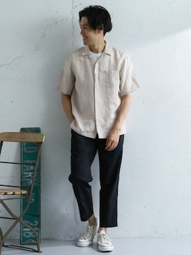 「URBAN RESEARCH DOORS（アーバンリサーチドアーズ）のTRABEST ワンタックイージートラウザー∴（その他パンツ）」を使った、Taniさん（メンズ・172cm）の夏コーディネート