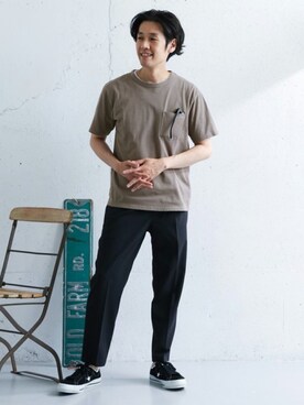 「URBAN RESEARCH DOORS（アーバンリサーチドアーズ）のTRABEST ワンタックイージートラウザー∴（その他パンツ）」を使った、Taniさん（メンズ・172cm）の夏コーディネート