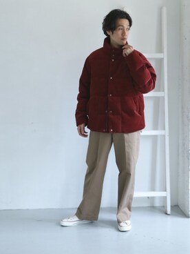 「オールスター」｜「アイテム（ダウンジャケット/コート）」を使った、Taniさん（メンズ・172cm）の秋コーディネート
