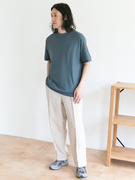 「URBAN RESEARCH DOORS（アーバンリサーチドアーズ）のハードマンズリネン 2タックトラウザー（その他パンツ）」を使った、Taniさん（メンズ・172cm）の春コーディネート