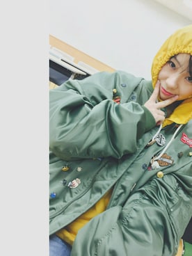 「ワッペン」｜「アイテム（ナイロンジャケット）」を使った、hashiさん（レディース・156cm）の夏コーディネート