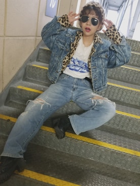 デニムジャケットを使った High Low のレディース人気ファッションコーディネート Wear