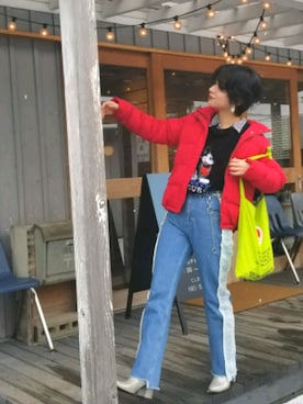 「レイヤードstyle」｜「アイテム（ダウンジャケット/コート）」を使った、hashiさん（レディース・156cm）の冬コーディネート