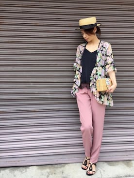 「ECODECO（エコデコ）のアイテム（バッグ）」を使った、ann.さん（レディース・159cm）の夏コーディネート