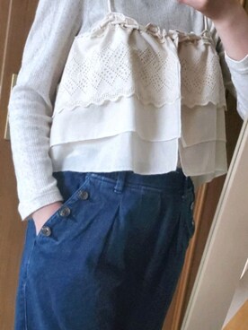 「sakishimatokyo（サキシマトーキョー）のアイテム（キャミソール）」を使った、つなさん（レディース・161cm）の春コーディネート