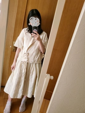 「sakishimatokyo（サキシマトーキョー）のアイテム（その他アウター）」を使った、つなさん（レディース・161cm）の夏コーディネート