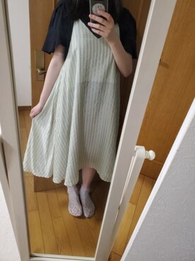 「sakishimatokyo（サキシマトーキョー）のアイテム（ソックス/靴下）」を使った、つなさん（レディース・161cm）の夏コーディネート