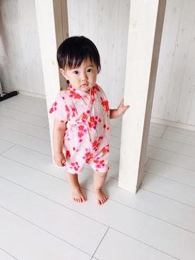 「いいね、save、フォローお願いします🤑」｜miipuuさん（キッズ・80cm）の夏コーディネート