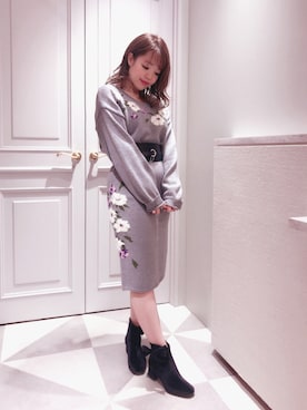 「Supreme.La.La.（シュープリームララ）のアイテム（スカート）」を使った、Mai Hiranoさん（レディース・158cm）の秋コーディネート