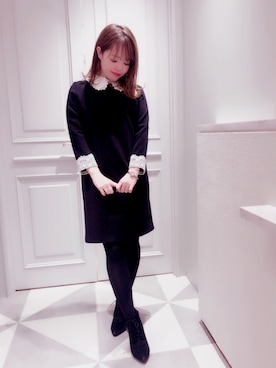 「Supreme.La.La.（シュープリームララ）のアイテム（ワンピース/ドレス）」を使った、Mai Hiranoさん（レディース・158cm）の冬コーディネート
