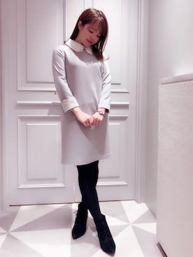 「Supreme.La.La.（シュープリームララ）のアイテム（ワンピース/ドレス）」を使った、Mai Hiranoさん（レディース・158cm）の冬コーディネート