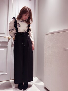 「Supreme.La.La.（シュープリームララ）のアイテム（パンツ）」を使った、Mai Hiranoさん（レディース・158cm）の冬コーディネート