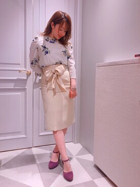 「Supreme.La.La.（シュープリームララ）のアイテム（スカート）」を使った、Mai Hiranoさん（レディース・158cm）の冬コーディネート