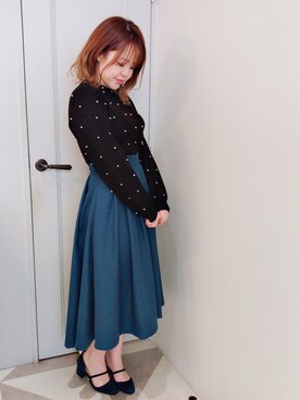 「Supreme.La.La.（シュープリームララ）のアイテム（スカート）」を使った、Mai Hiranoさん（レディース・158cm）の秋コーディネート