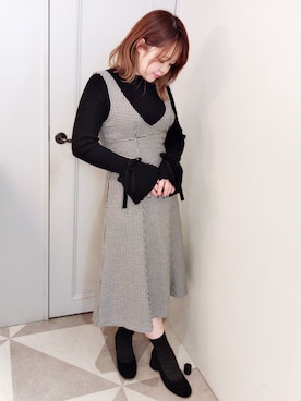 「Supreme.La.La.（シュープリームララ）のアイテム（ワンピース/ドレス）」を使った、Mai Hiranoさん（レディース・157cm）の秋コーディネート