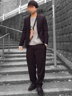 「SEVENDAYS=SUNDAY（セブンデイズサンデイ）のアイテム（スウェット）」を使った、SHINさん（メンズ・174cm）の冬コーディネート