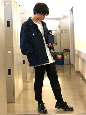 「unrelaxing（アンリラクシング）のアイテム（デニムジャケット）」を使った、Tossyさん（メンズ・163cm）の秋コーディネート