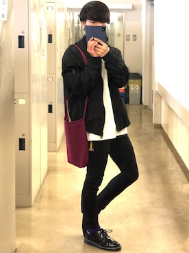 「LIDNM（リドム）のアイテム（MA-1）」を使った、Tossyさん（メンズ・163cm）の秋コーディネート