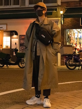 「やっぱりストリートが好き」｜「アイテム（トレンチコート）」を使った、Tossyさん（メンズ・163cm）の秋コーディネート