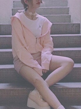 「BUBBLES（バブルス）のアイテム（ジャケット/アウター）」を使った、ありさ×②きやまさん（レディース・168cm）の夏コーディネート