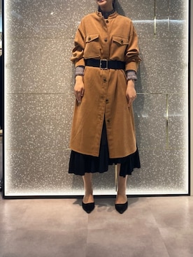 「NARACAMICIE（ナラカミーチェ）のアイテム（ノーカラージャケット）」を使った、akanomagicさん（レディース・166cm）の秋コーディネート