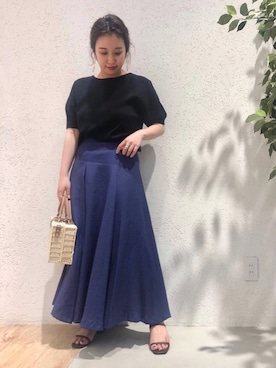 「Andemiu（アンデミュウ）のアイテム（かごバッグ）」を使った、kiyokaさん（レディース・155cm）の春コーディネート