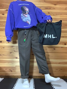 「DOCKERS（ドッカーズ）のアイテム（スラックス）」を使った、おゆう♨️さん（メンズ・178cm）の春コーディネート