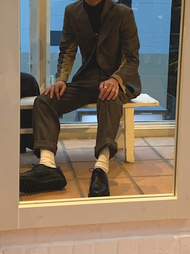 「Paul Smith（ポールスミス）のアイテム（セットアップ）」を使った、おゆう♨️さん（メンズ・178cm）の冬コーディネート