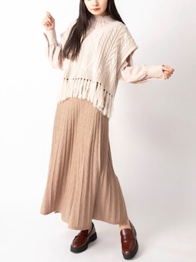 「フリンジベスト」｜「アイテム（その他）」を使った、mysaliinaさん（レディース・158cm）の秋コーディネート