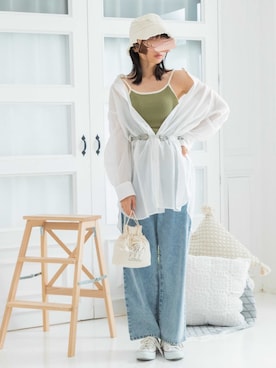 「ピスタチオ」｜「アイテム（キャミソール）」を使った、mysaliinaさん（レディース・162cm）の夏コーディネート