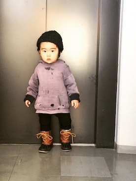 「アイテム（パーカー）」を使った、HamburgCafeさん（キッズ・90cm）の冬コーディネート