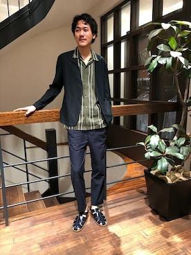 「SHIPS（シップス）のアイテム」を使った、門内さん（メンズ・189cm）の夏コーディネート